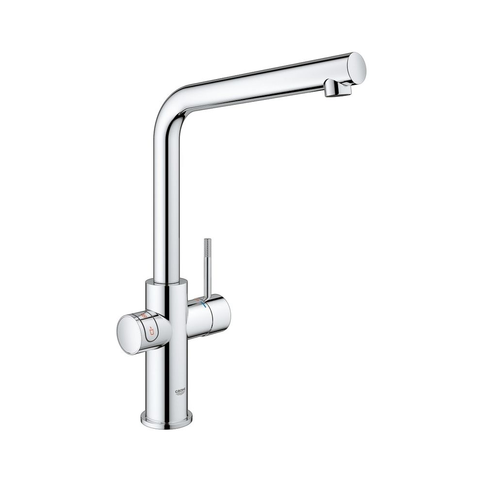Robinet de cuisine Grohe Red Duo, montage à 1 trou, chauffe-eau L-Size, 5,5 L d'eau bouillante, bec en L, chromé, 30325001
