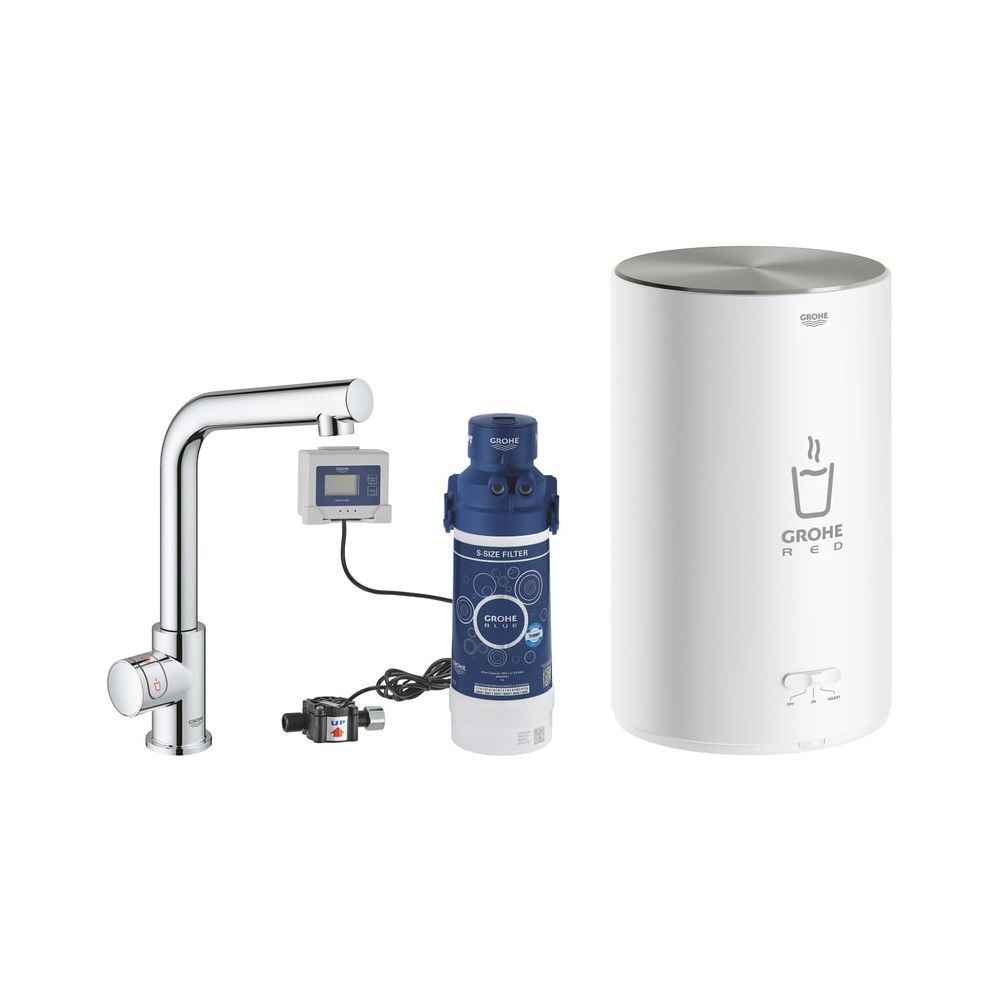 Robinet et chauffe-eau Grohe Red Mono, taille M, bec en L, montage à 1 trou, chromé, 30339001