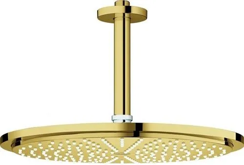Grohe Rainshower Cosmopolitan 310 Set de pommeau de douche, sortie plafond 142 mm, 1 mode de jet, SpeedClean, Cool Sunrise, 26067GL0