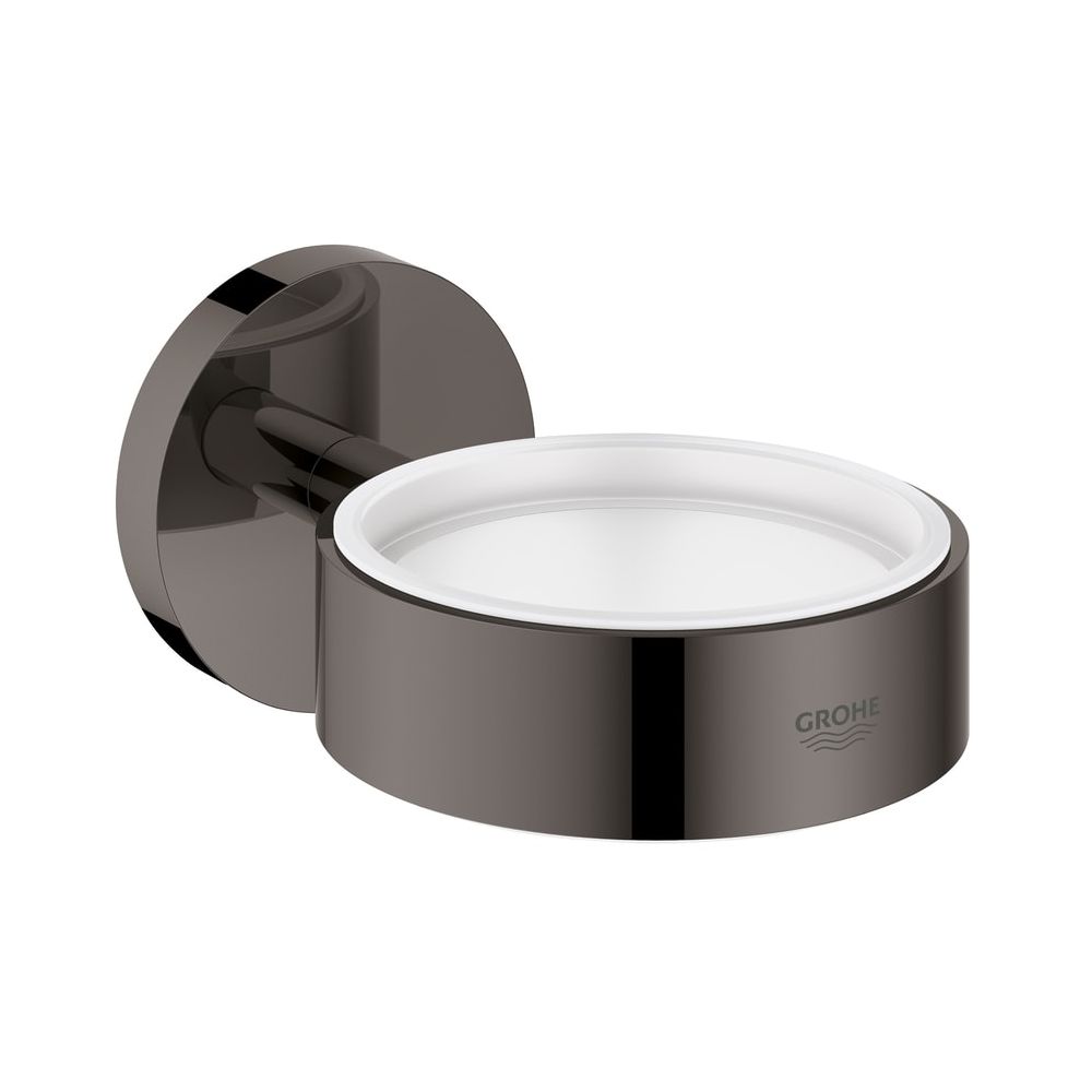 Support Essentials Grohe pour verre 40372, cuvette à savon 40368 ou distributeur de savon 40394, fixation dissimulée, Graphite dur