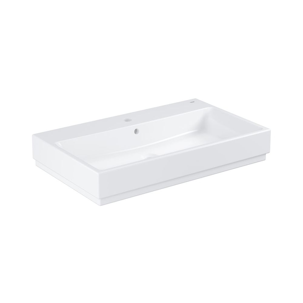 Grohe Lavabo Cube en céramique sur colonne, 800x490 mm, PureGuard, blanc alpin, 3947600H