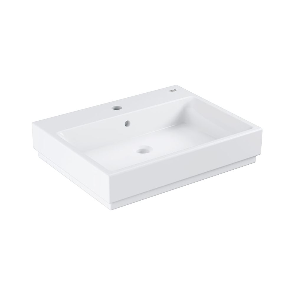Lavabo en céramique Grohe Cube 600x490mm, PureGuard, Blanc alpin, 3947700H