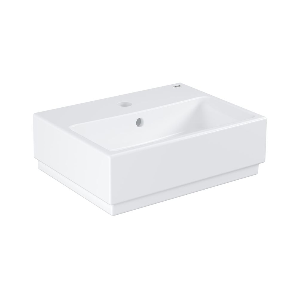 Lavabo mural en céramique Grohe Cube, 455x350mm, 1 trou de robinet, avec trop-plein, surface d'hygiène PureGuard, blanc alpin