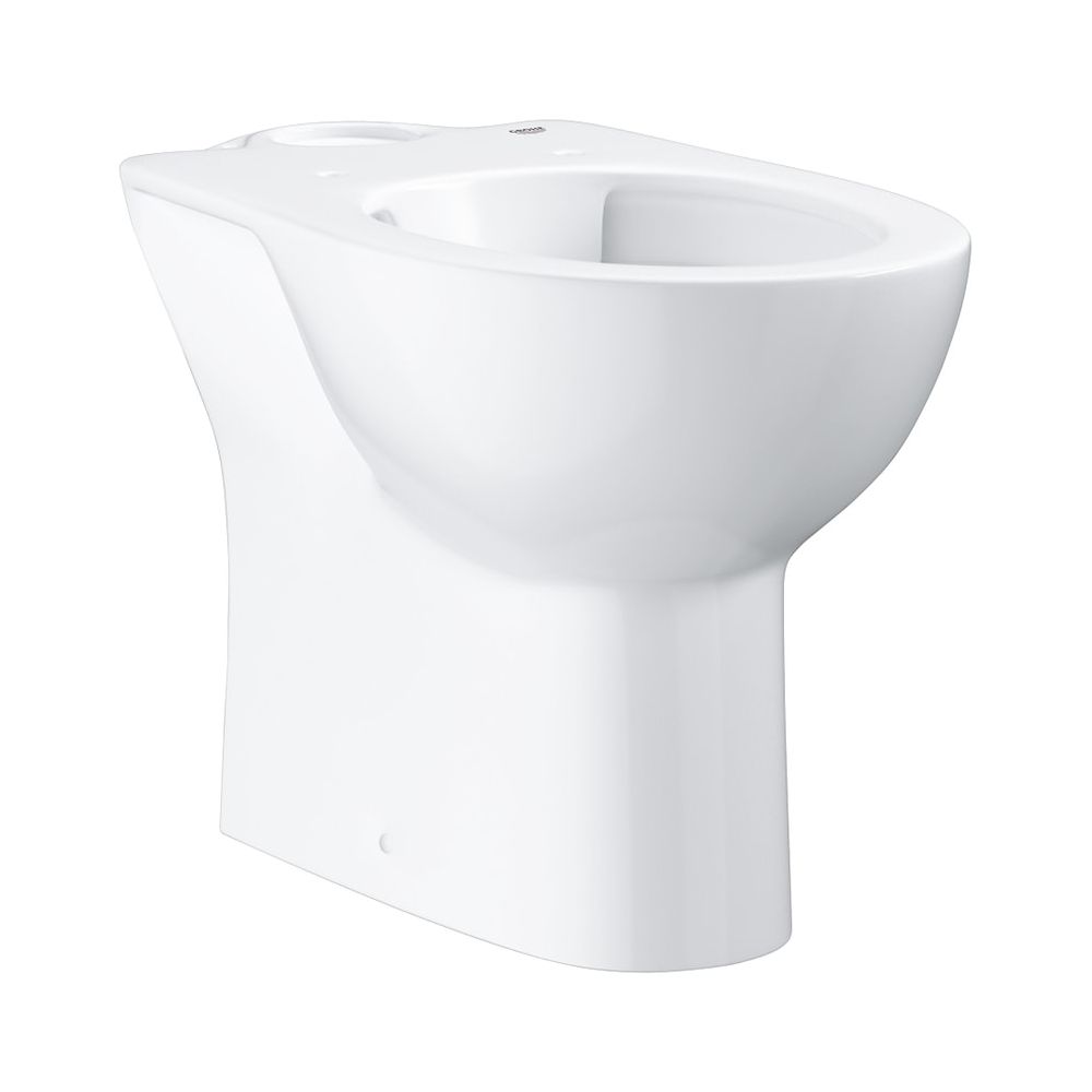 WC debout en céramique Grohe Bau Keramik, chasse d'eau profonde, sortie horizontale, sans rebord, alpin blanc