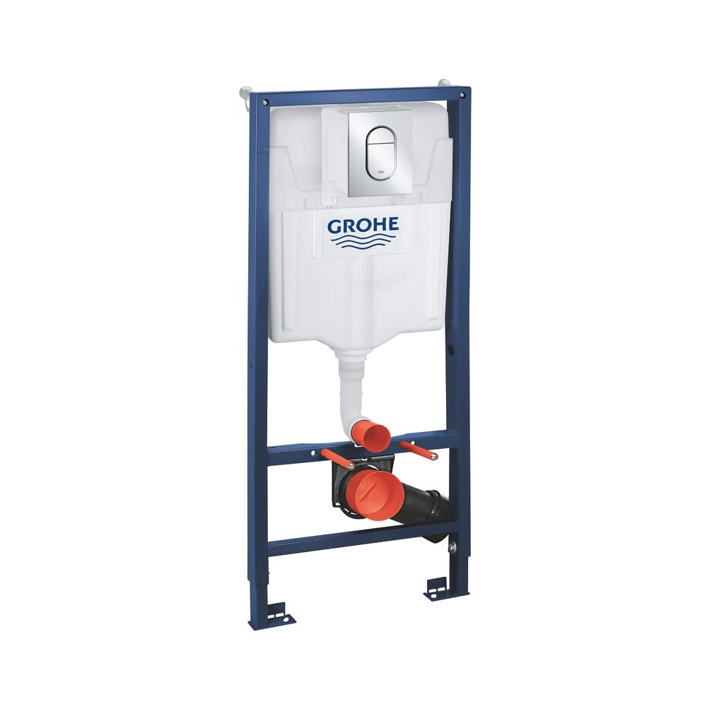 Grohe Rapid SL élément de montage WC pour cloison sèche, chasse double volume, hauteur de construction 113-133 cm, avec commande Arena Cosmopolitan S, chromé