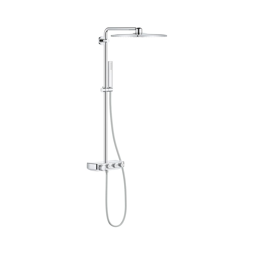 Grohe Euphoria SmartControl System 310 Cube Duo - Système de douche, avec batterie mitigeur thermostatique sur pied, montage mural, Chrome, 26508000