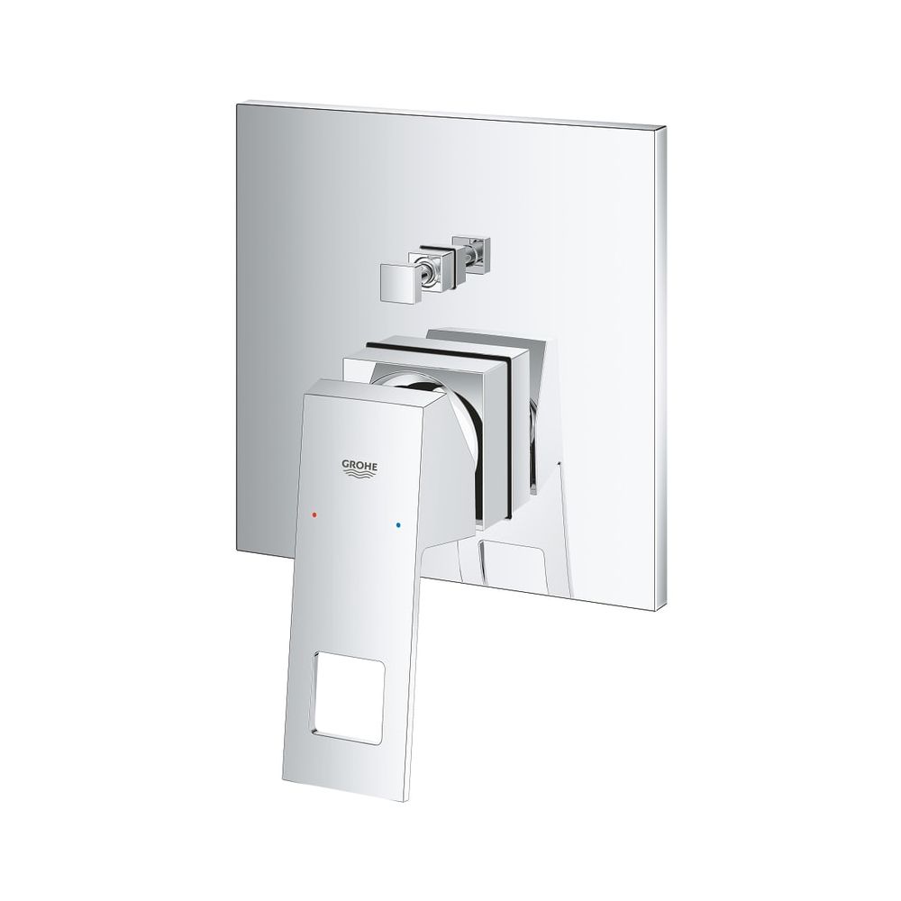 Mitigeur de baignoire Grohe Eurocube à levier unique, kit de montage complet pour Rapido SmartBox, chromé, 24062000