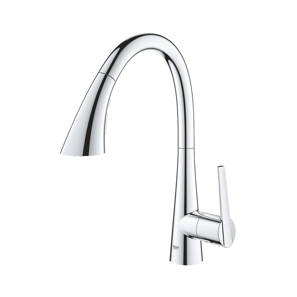 Robinet de cuisine Grohe Zedra à un trou, bec en C avec pommeau extractible 3 jets, chromé, 32294002