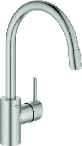 Robinetterie Grohe Concetto 32663_3 à sortie haute, pommeau L supersteel