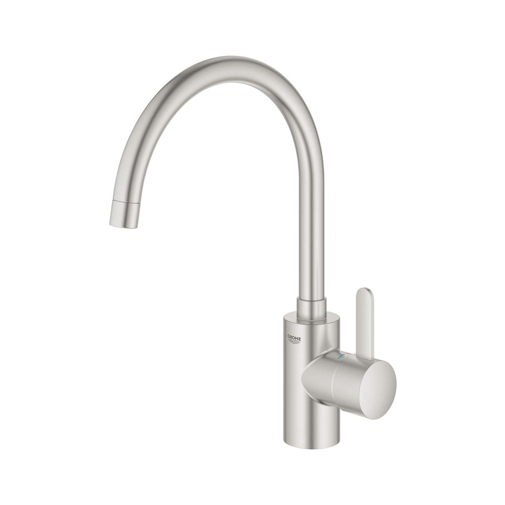 Robinetterie de cuisine Grohe Eurosmart Cosmopolitan à levier unique, bec haut, Supersteel, référence 32843DC2