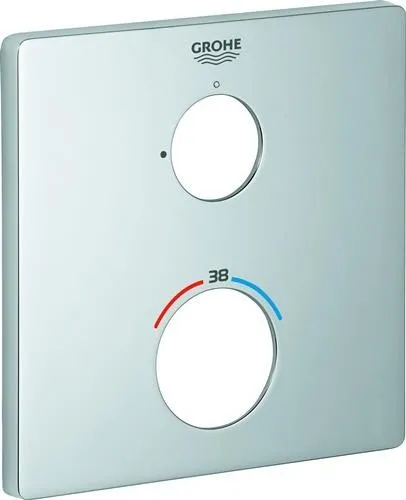 Rosace carrée Grohe 49076 chromée pour kits de montage THM