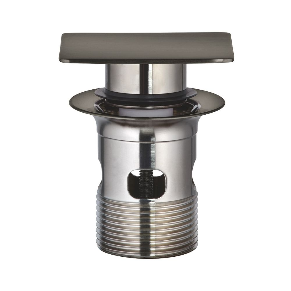Grohe Bouchon de vidange avec cloche pour lavabo avec trop-plein pour garniture de vidange standard 1 1/4", graphite dur, 40565AL0