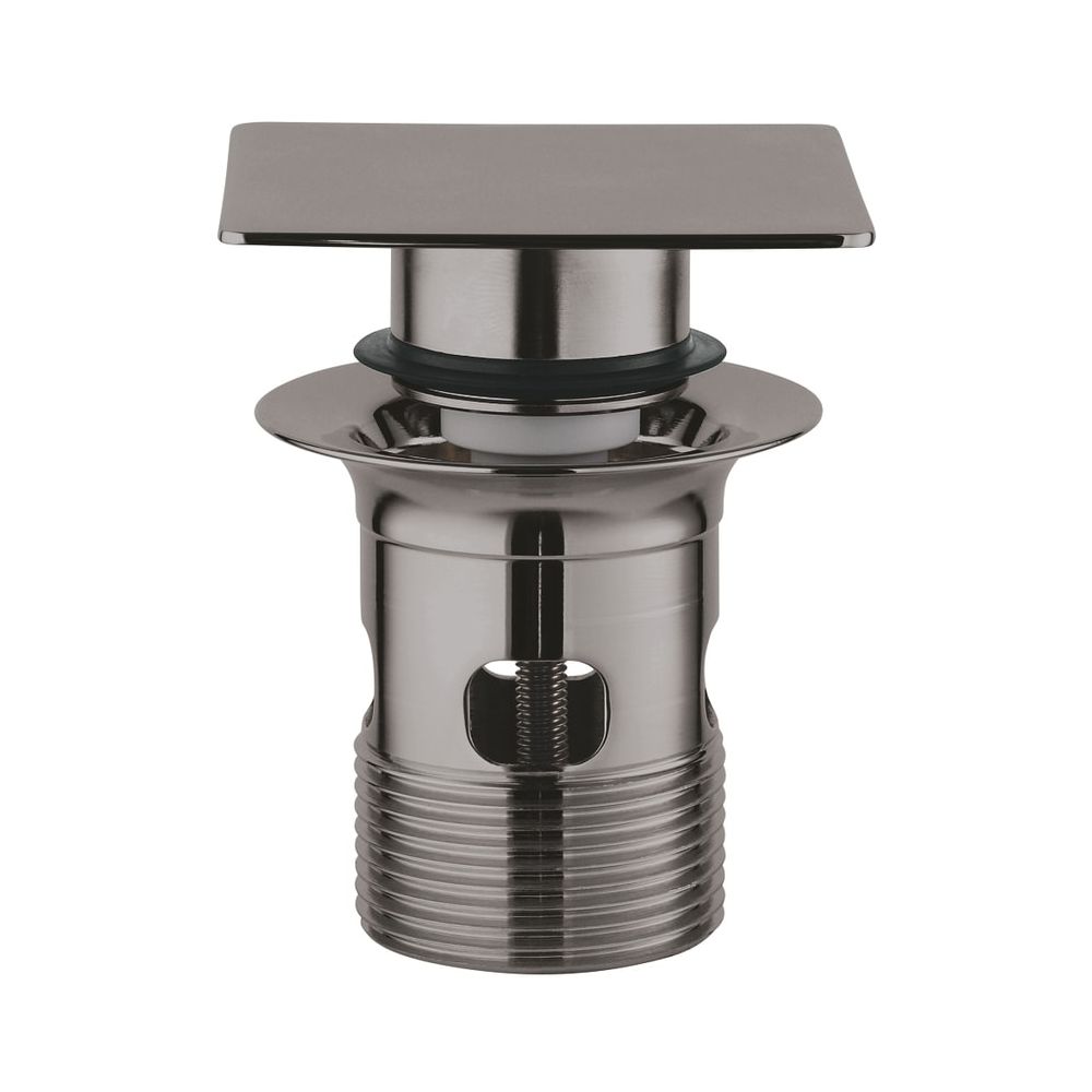 Bouchon de vidange Grohe avec cloche pour lavabo avec trop-plein pour garniture de vidange standard 1 1/4", Graphite dur