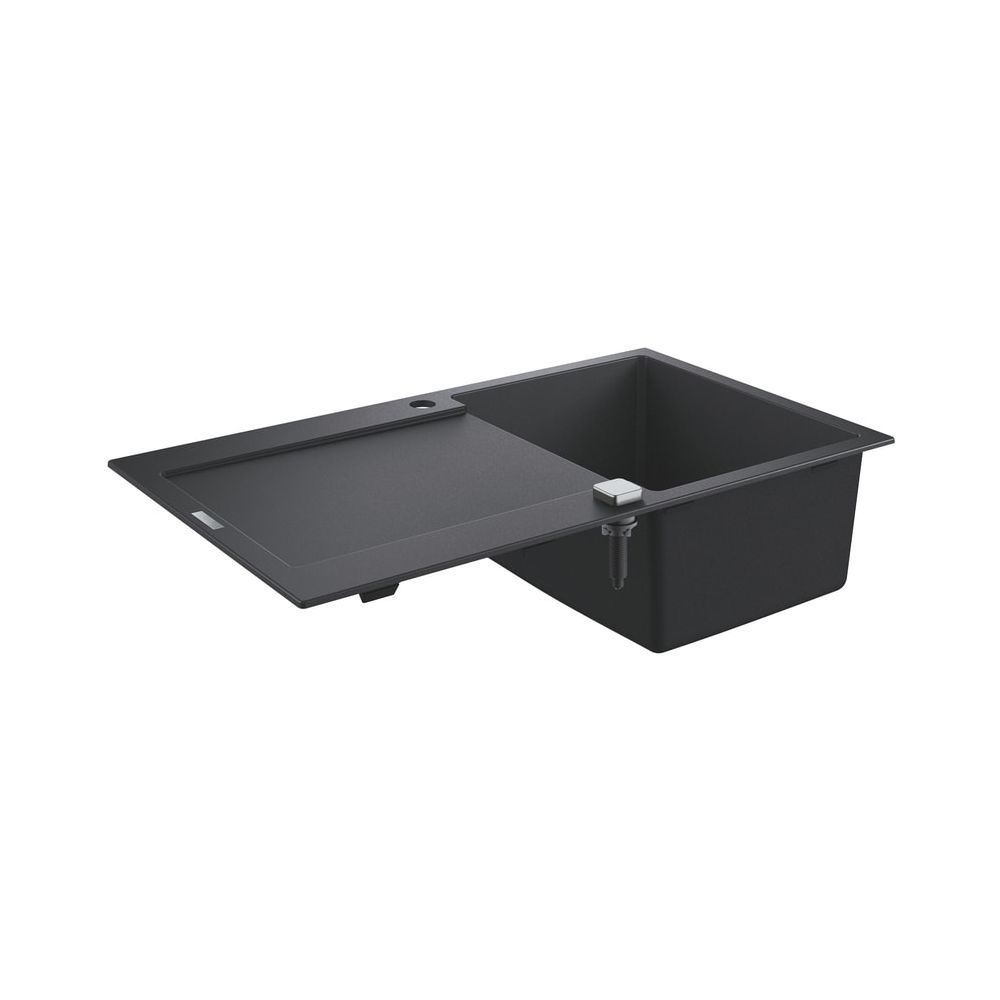 Évier composite Grohe K500, 1 bac, 860x500mm, avec égouttoir à droite ou à gauche, Granit Noir, 31644AP0