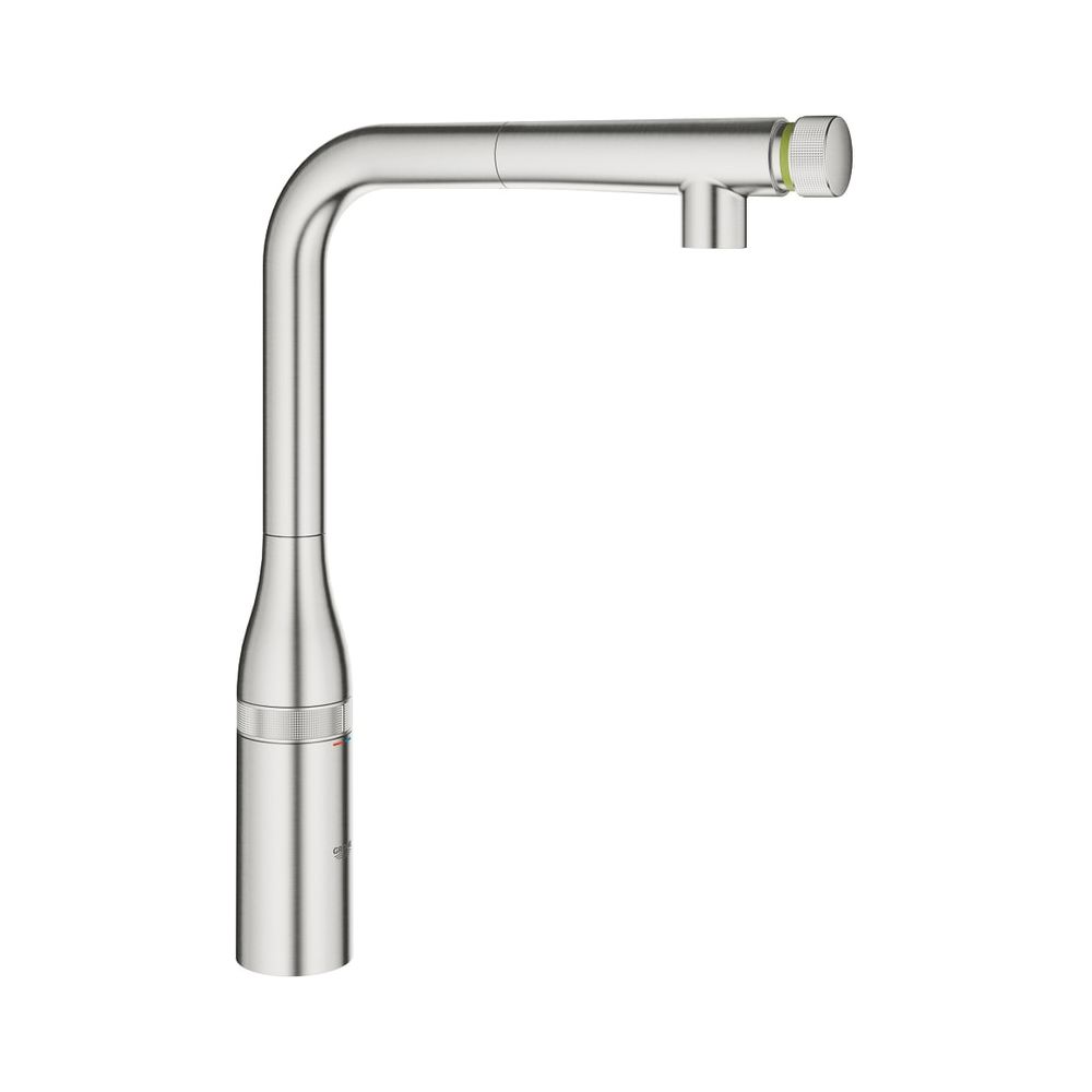 Robinet de cuisine Grohe Essence SmartControl, bec en L, pommeau extractible, Supersteel, 31615DC0