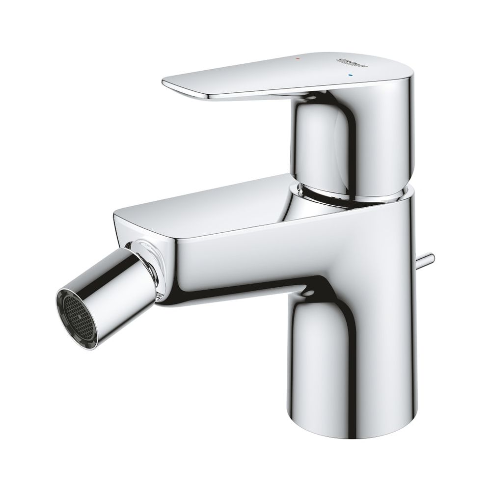 Grohe Robinetterie de bidet BauEdge 1 trou, commande monomanette, avec limiteur de température, évacuation 1 1/4", chromé, 23331001