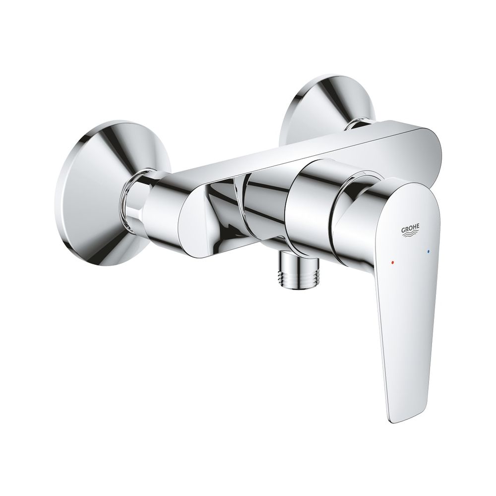 Mitigeur de douche Grohe BauEdge à levier unique, montage mural, avec limiteur de température, chromé, 23635001
