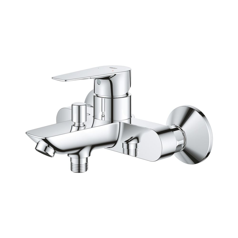 Robinetterie de baignoire Grohe BauEdge, montage mural, commande à une main, avec limiteur de température, chromé, 23604001