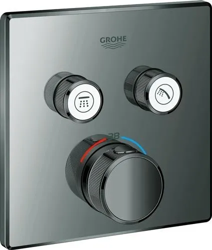 Grohe Thermostats Grohtherm SmartControl 29124 carré FMS 2 ASV hard graphite