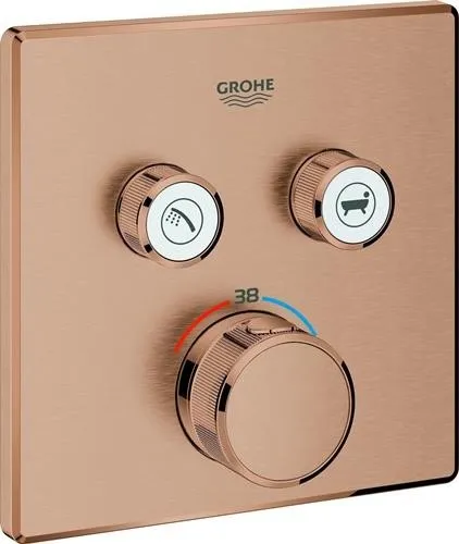 Grohe Thermostats Grohtherm SmartControl 29124 carré FMS 2 ASV warm sunset brossé