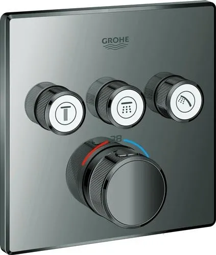 Grohe Thermostat Grohtherm SmartControl 29126 carré FMS 3 vannes d'arrêt ASV hard graphite