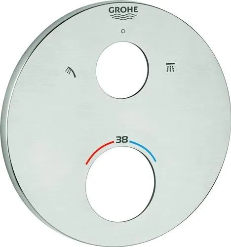 Rosette Grohe 49074 ronde pour jeux de montage prêt-à-poser THM supersteel
