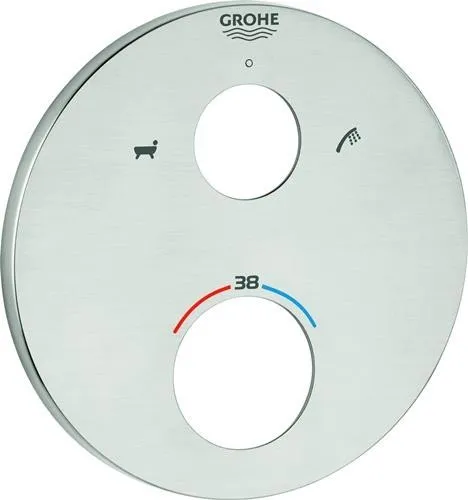 Rosette Grohe 49075 ronde pour jeux de montage prêt-à-poser THM supersteel