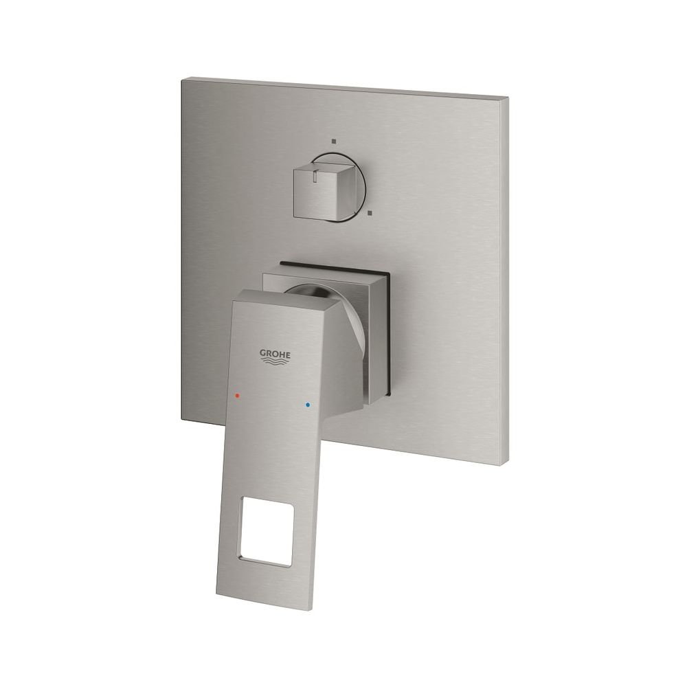 Mitigeur monocommande Grohe Eurocube avec commutation 3 voies, kit de montage pour Rapido SmartBox, supersteel, réf. 24094DC0