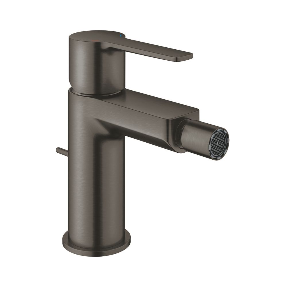 Grohe robinetterie de bidet Lineare à une seule commande, montage 1 trou, garniture d'évacuation à tige 1 1/4", graphite hard brossé, 33848AL1