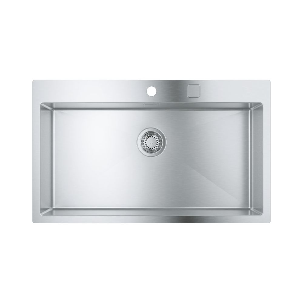 Évier en acier inoxydable Grohe K800, 846x510mm, 1 bac 790x400x200mm, pose en saillie ou affleurante, 31584SD1