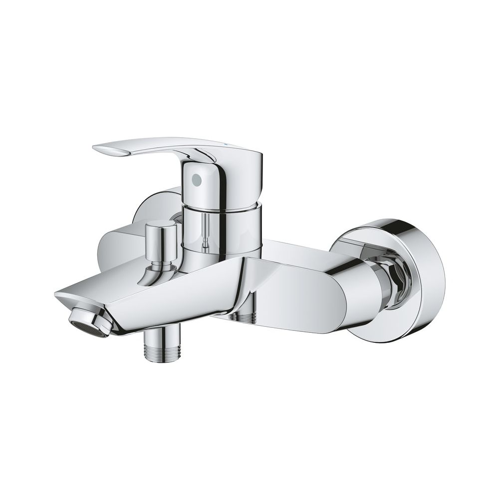 Robinetterie de baignoire Einhand Grohe Eurosmart, montage mural, limiteur de température, raccords S, chromé, 33300003