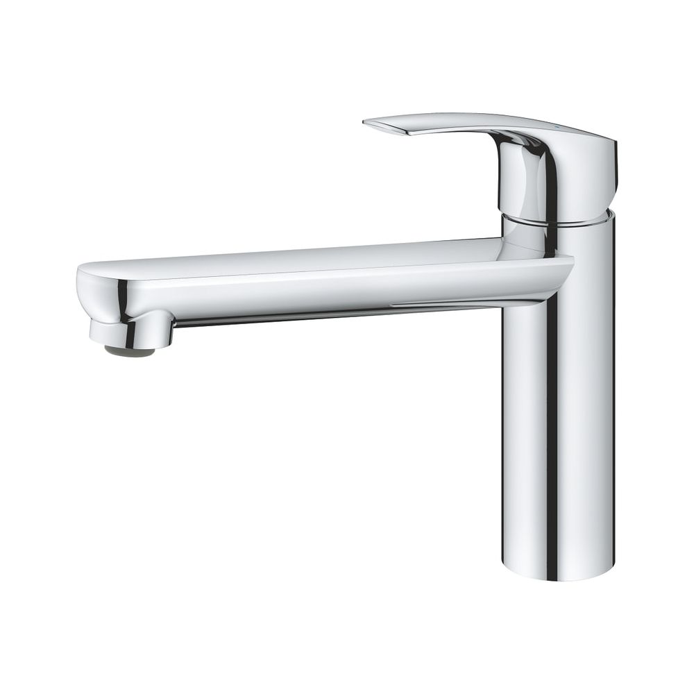 Robinet de cuisine Grohe Eurosmart à bec unique et commande monocommande, bec moyen, bec coulé pivotant, plage de pivotement 140°, finition chromée