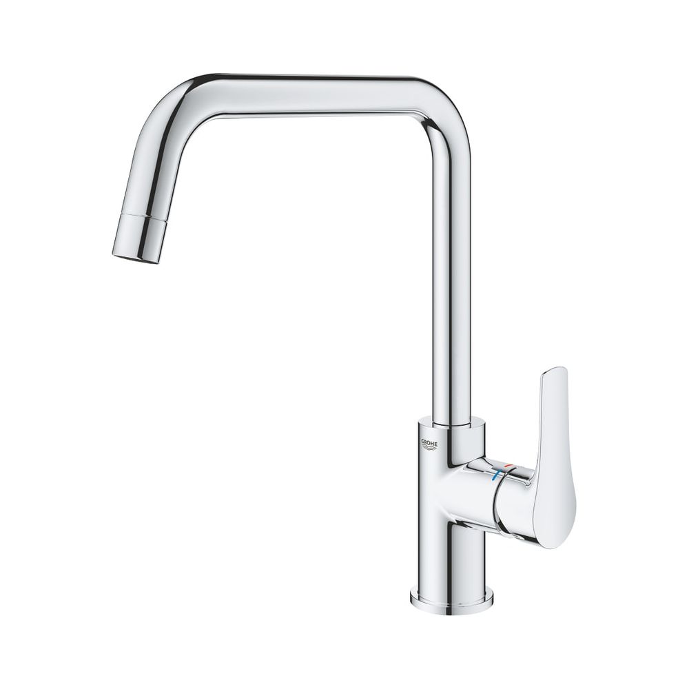 Robinet de cuisine Grohe Eurosmart à levier unique, montage à un trou, bec haut, cartouche céramique 28 mm, bec tubulaire orientable, chromé