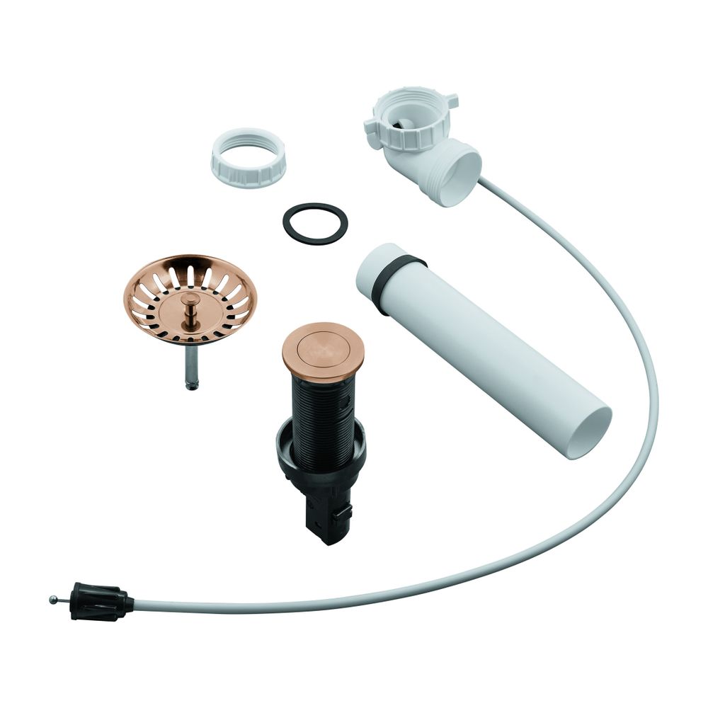 Garniture de tige de traction Grohe, excentrique rond Push-Exzenter, trou de perçage D 35 mm avec câble Bowden, Warm Sunset brossé, 40986DL0