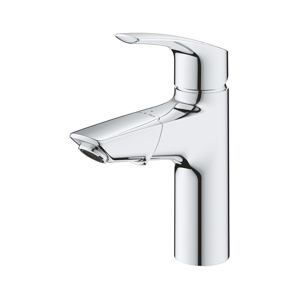 Robinetterie de lavabo Grohe Eurosmart, taille M, corps lisse, garniture Push-Open, bec extractible, chromé