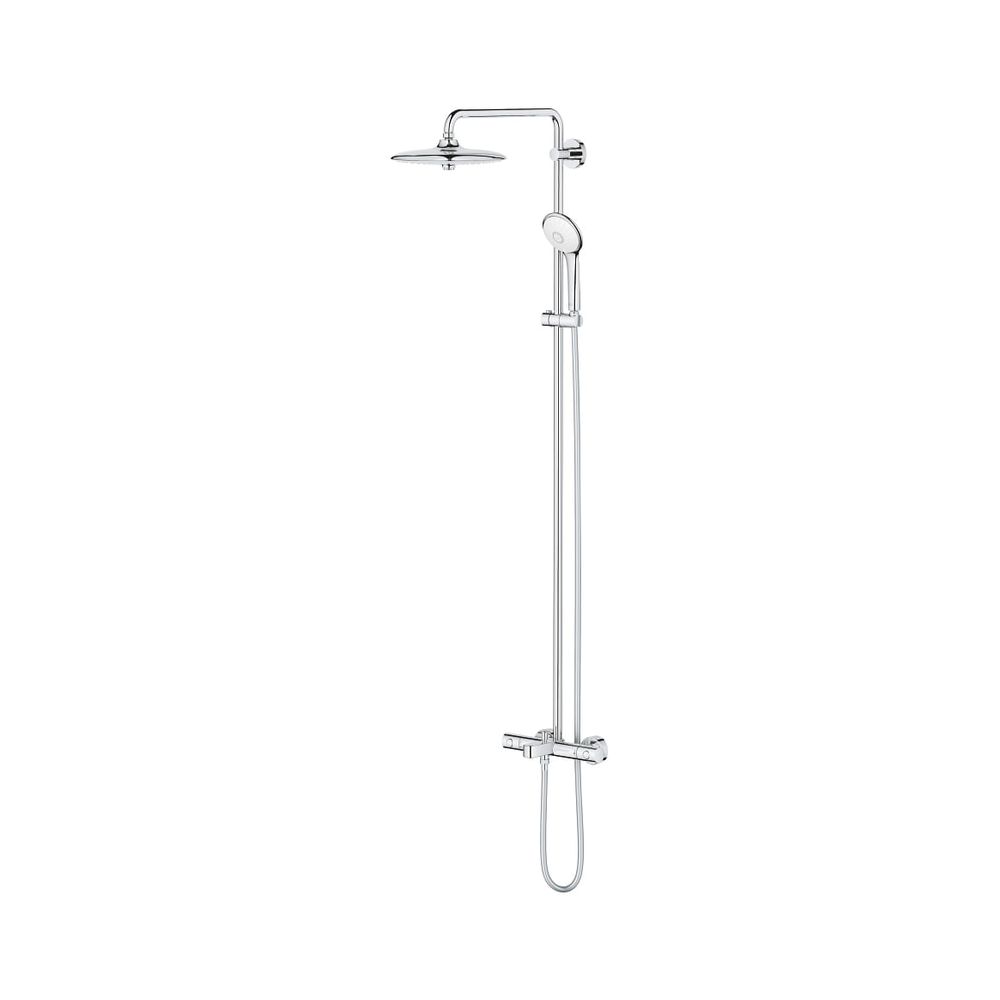 Système de douche Grohe Euphoria 260 avec mitigeur thermostatique apparent, Aquadimmer, montage mural, 7,5 l/min, barre de douche 450 mm, chromé