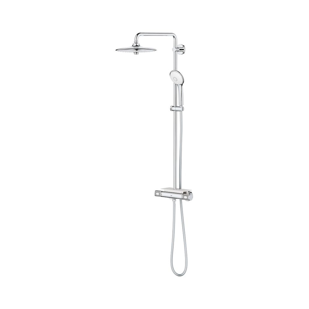 Grohe Euphoria 260 Système de douche avec mitigeur thermostatique encastré, Aquadimmer, montage mural, barre de douche 450 mm, CoolTouch, Chromé