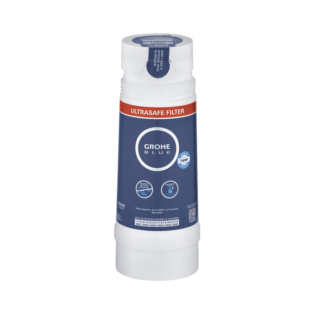 Filtre Grohe Ultrasafe Grohe Blue BWT pour systèmes Blue, capacité 400 litres à 17°dGH