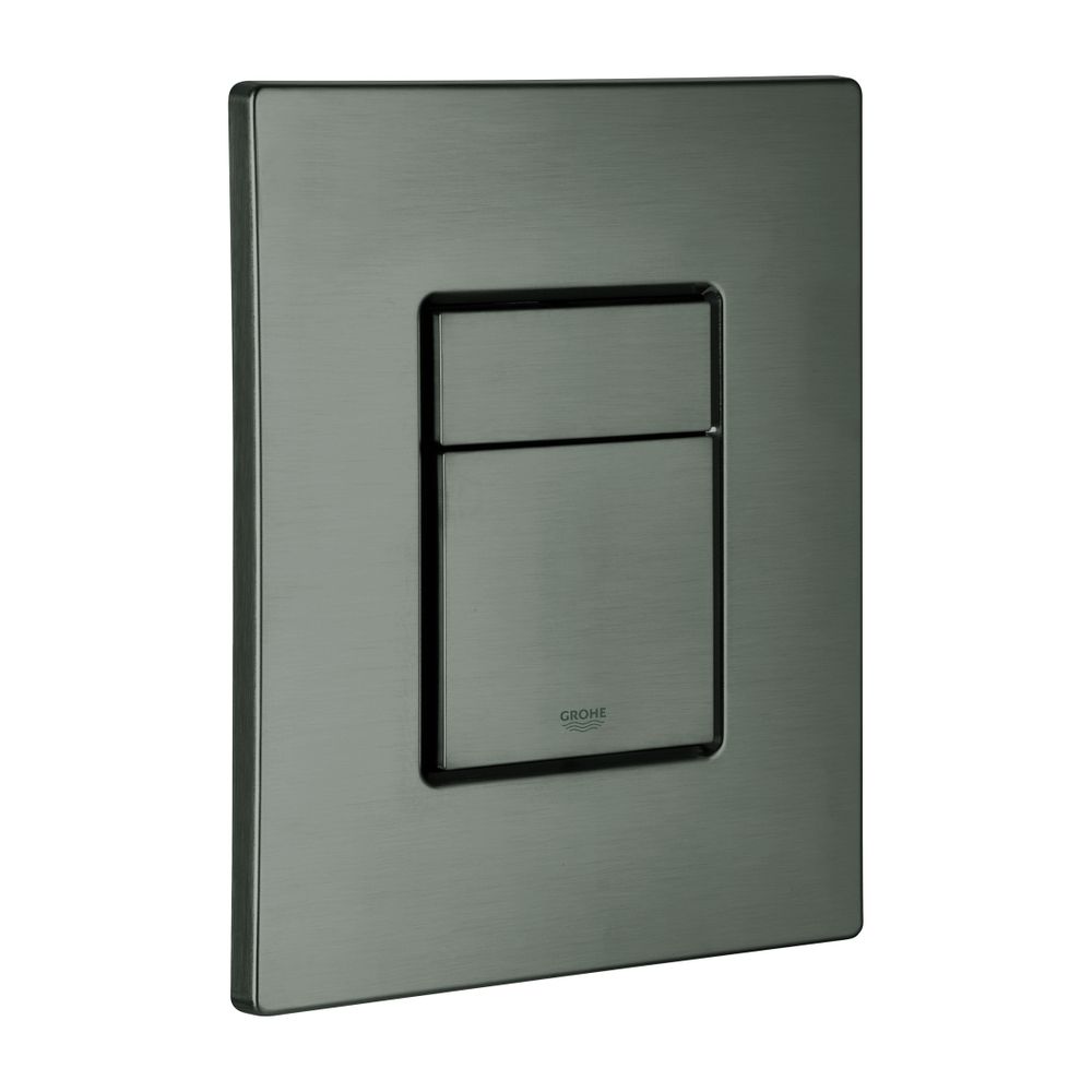 Plaque de recouvrement Grohe avec bouton-poussoir, Graphite brossé, 42371AL0