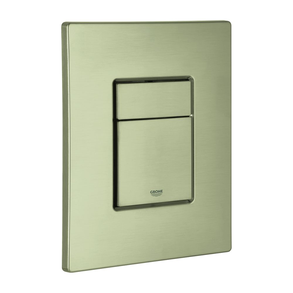 Plaque de recouvrement Grohe nickel brossé avec bouton-poussoir, 42371EN0