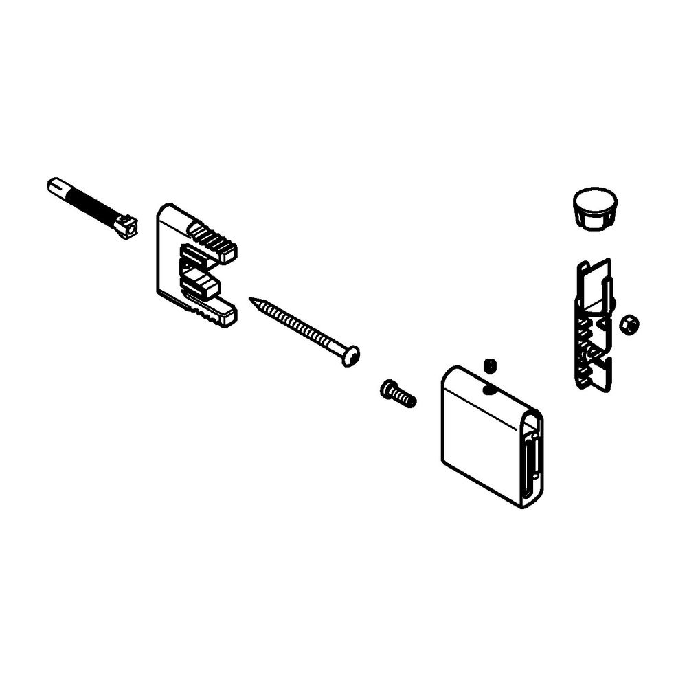 Support de barre de douche Grohe pour barres Rainshower SmartActive, métal, avec kit de fixation, graphite dur brossé
