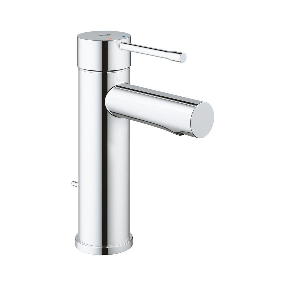 Robinetterie de lavabo Essence monocommande taille S avec bonde à tige, bec fixe, chromée - GROHE 24175001