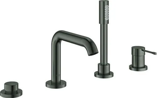 Robinetterie monocommande Grohe Essence 25251_1 4 trous pour lavabo graphite dur brossé