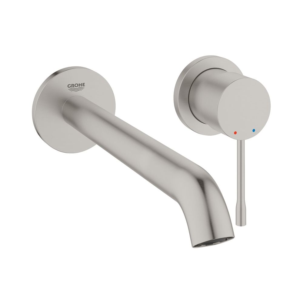 Robinetterie de lavabo Essence 2 trous, montage mural, kit prêt à monter, 230 mm de portée, Supersteel, 29193DC1 de Grohe