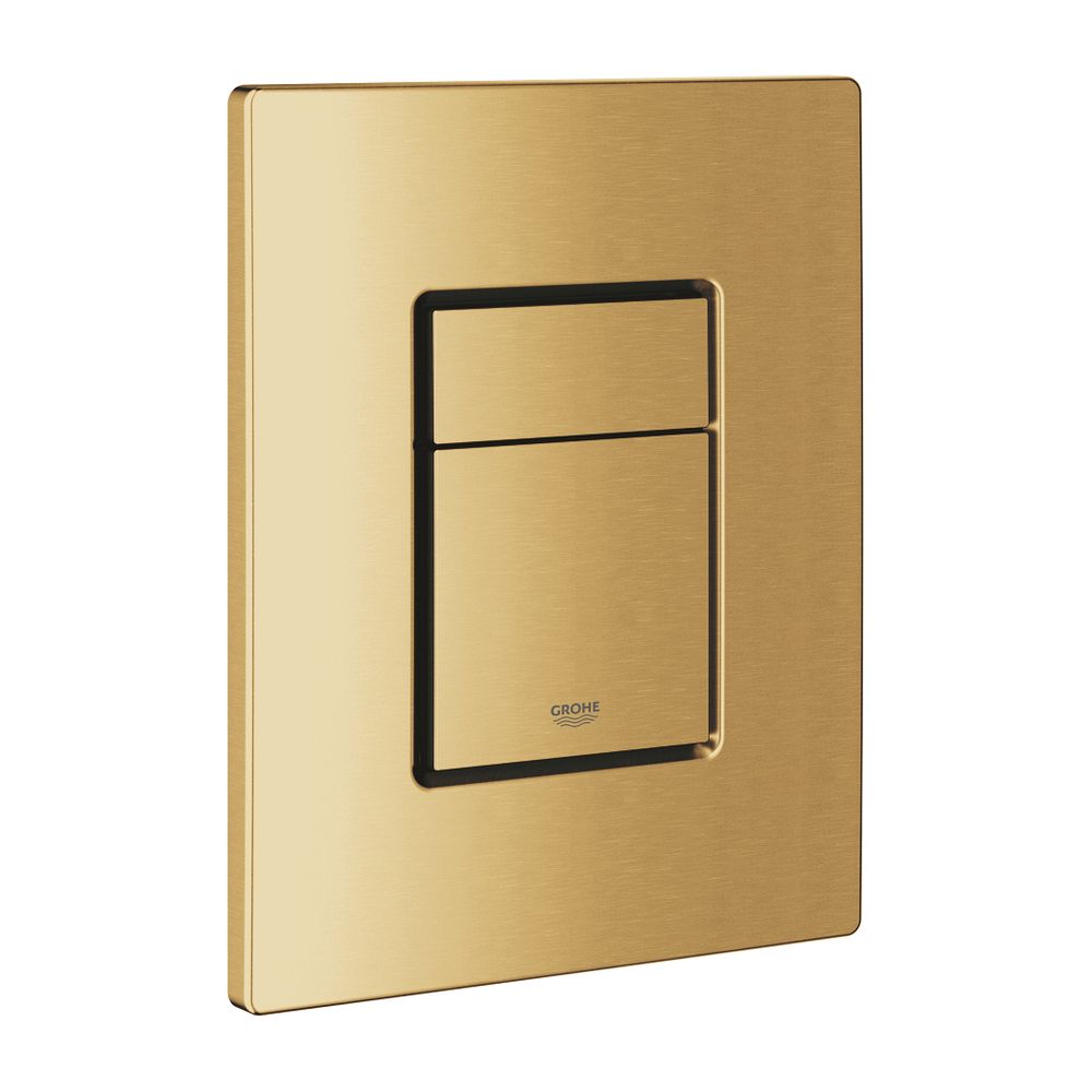 Plaque de recouvrement Grohe avec bouton-poussoir, finition brossée Cool Sunrise, 42371GN0