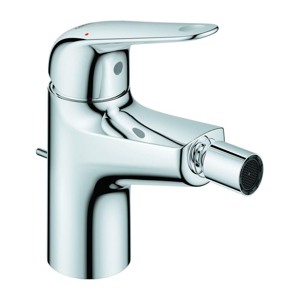 Robinetterie de bidet Grohe EuroPro, montage à un trou, garniture à tige de traction, économie d'eau, chromé, 23263001