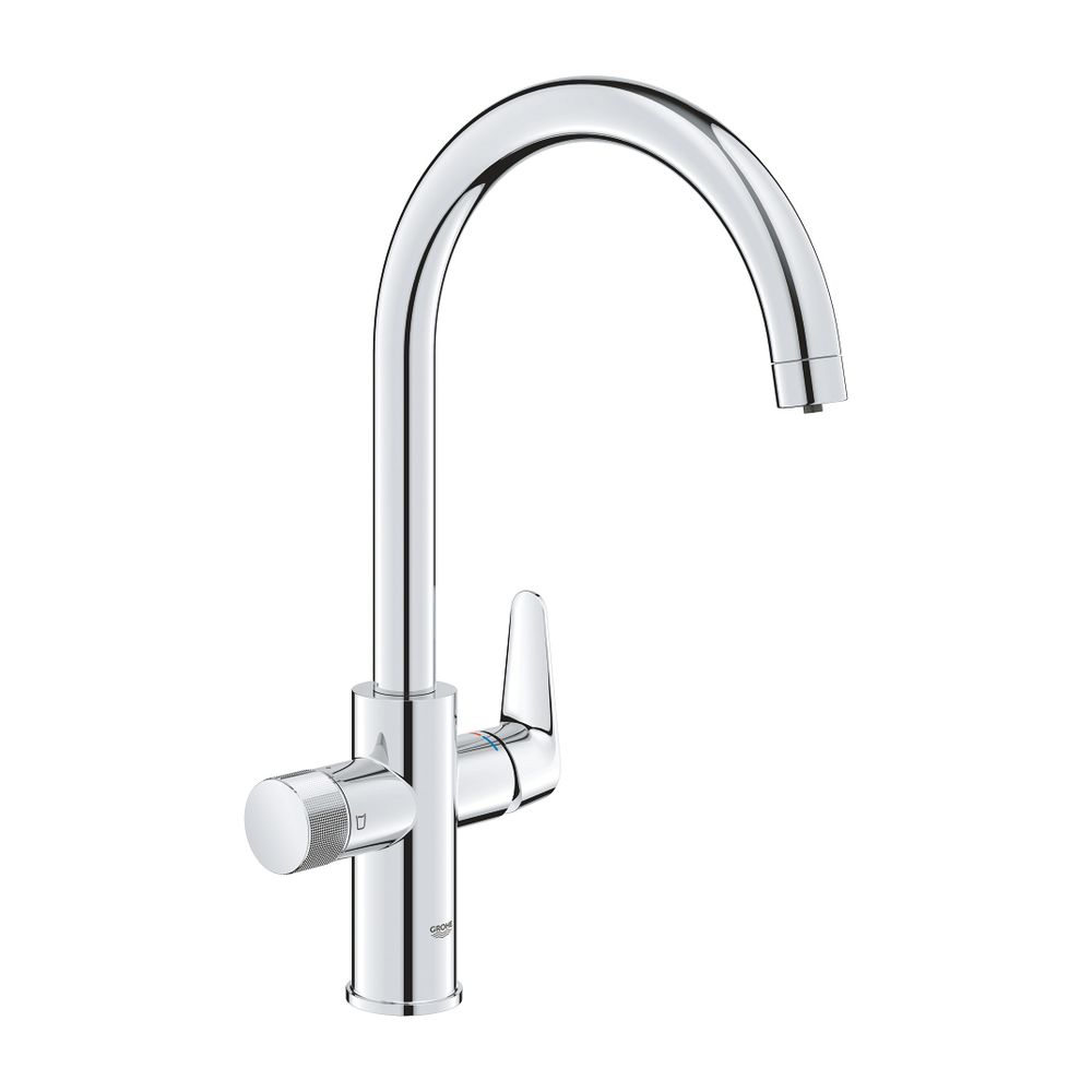 Robinetterie de cuisine Grohe Blue Pure BauCurve, mitigeur monotrou, bec en C, chromé, 30580000