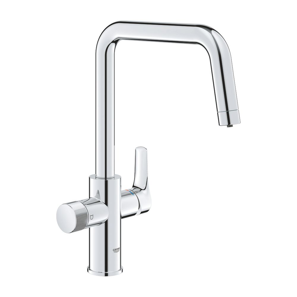 Robinetterie de cuisine Grohe Eurosmart, mitigeur monotrou Grohe Blue Pure, bec en U, chromé, 30583000