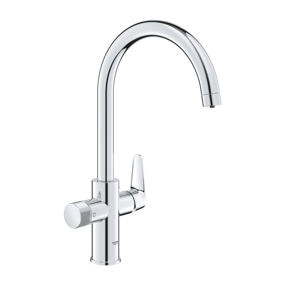 Robinetterie de cuisine Grohe Blue Pure StartCurve à bec verseur avec fonction filtre, QuickFix, chromé, 30592000