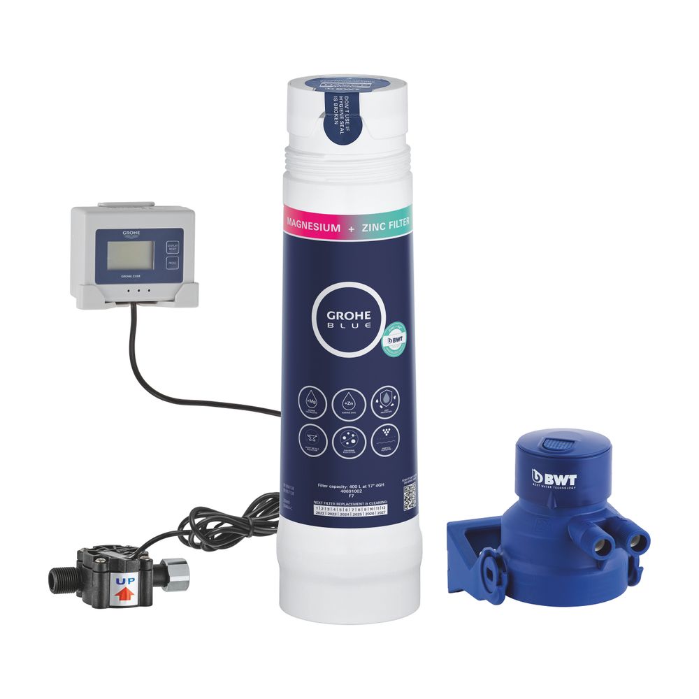 Grohe Set de démarrage Filtre Magnésium+Zinc Blue, avec tête de filtration, Filtre Magnésium+Zinc Blue, 40875000